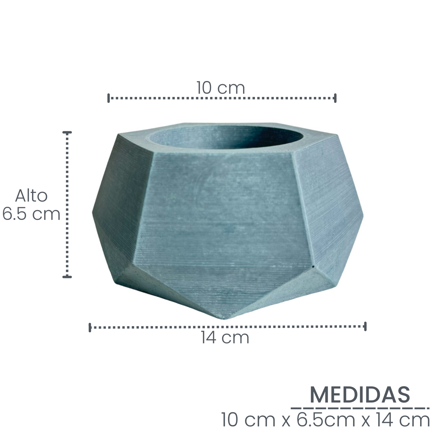 Matera Jade de cemento 10x6.5x14 cm Azul Petróleo