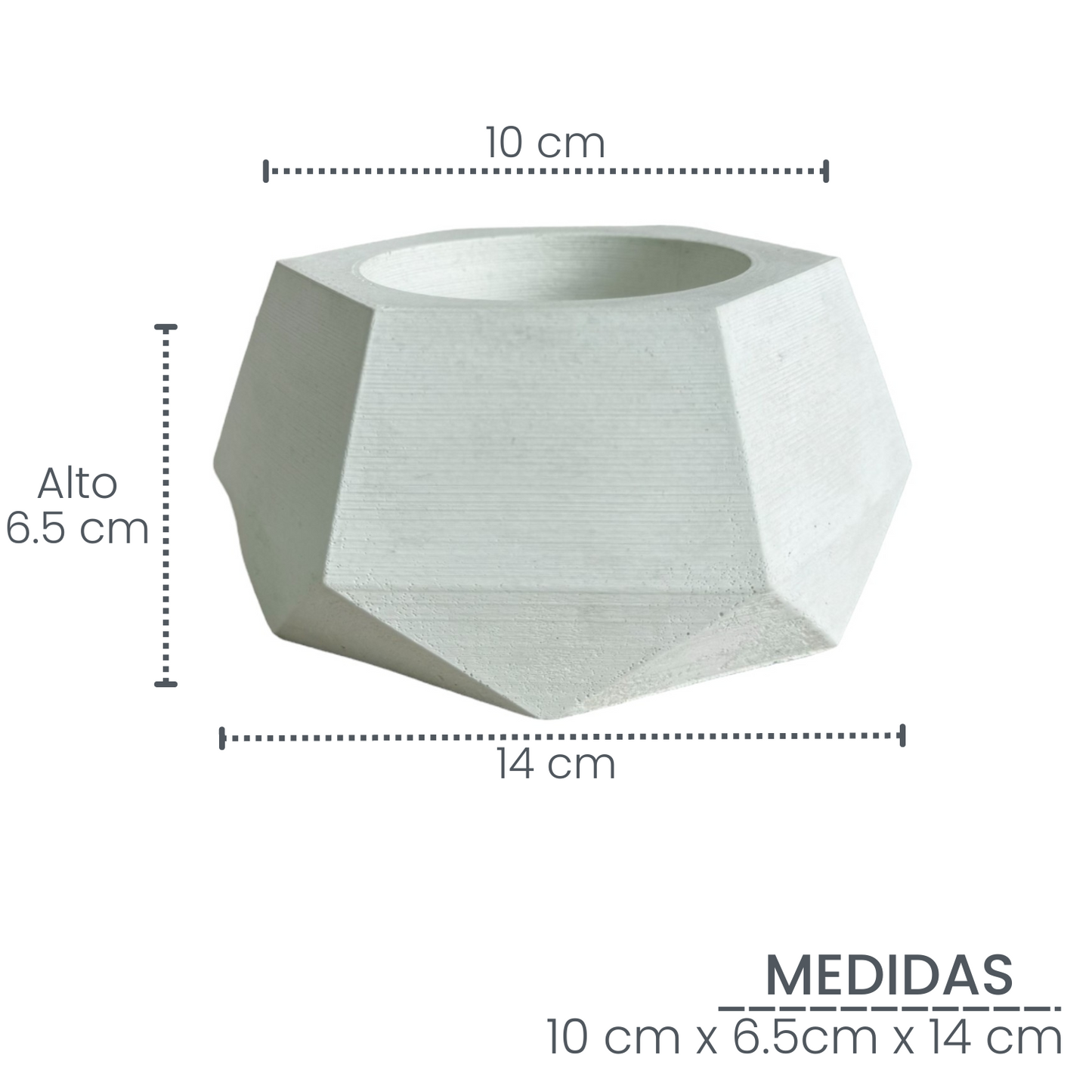 Matera Jade de cemento 10x6.5x14 cm Blanco