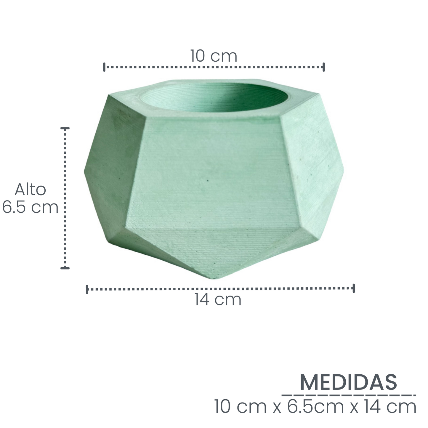 Matera Jade de cemento 10x6.5x14 cm Menta