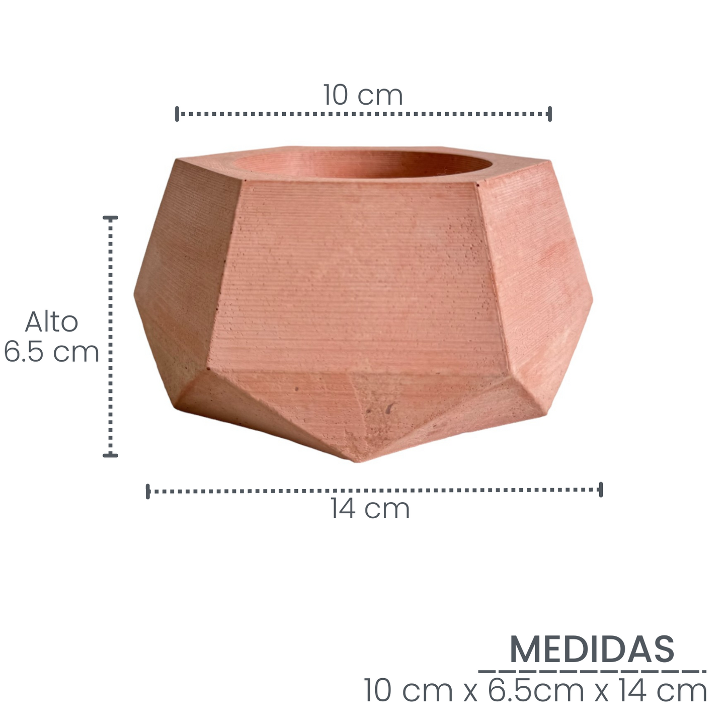 Matera Jade de cemento 10x6.5x14 cm Palo de rosa