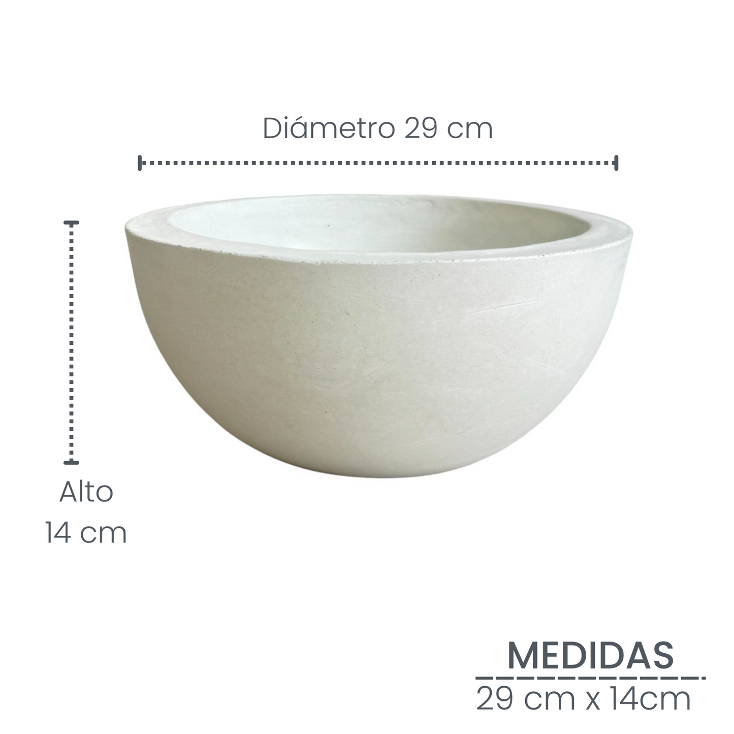 Matera Bowl Álora de cemento 29x14 cm Blanco