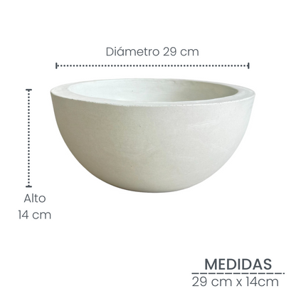 Matera Bowl Álora de cemento 29x14 cm Blanco