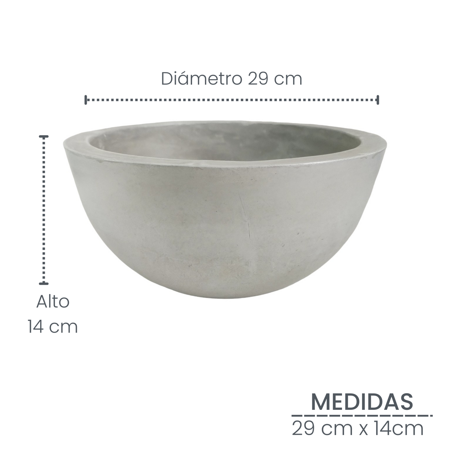 Matera Bowl Álora de cemento 29x14 cm Gris
