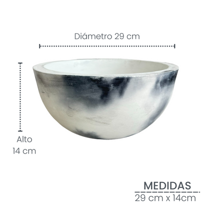 Matera Bowl Álora de cemento 29x14 cm Mármol negro