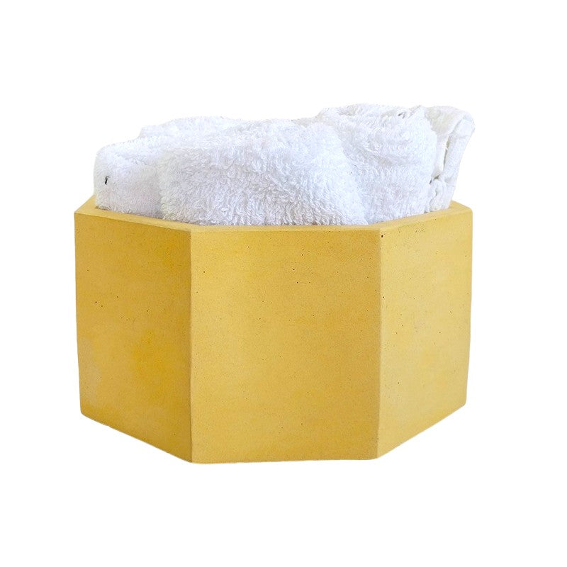 Matera Terrario Hexagonal de Cemento 8.5x18 cm Amarillo