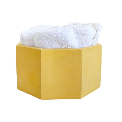 Matera Terrario Hexagonal de Cemento 8.5x18 cm Amarillo