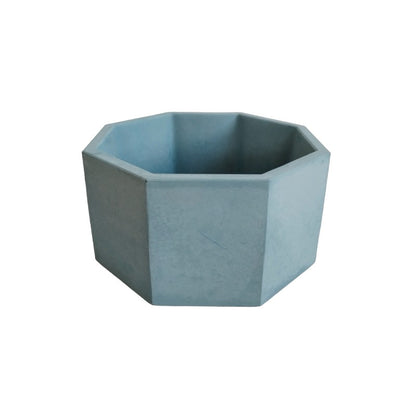 Matera Terrario Hexagonal de Cemento 8.5x18 cm Azul Petróleo