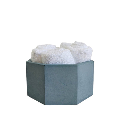 Matera Terrario Hexagonal de Cemento 8.5x18 cm Azul Petróleo