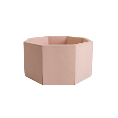 Matera Terrario Hexagonal de Cemento 8.5x18 cm Palo de Rosa