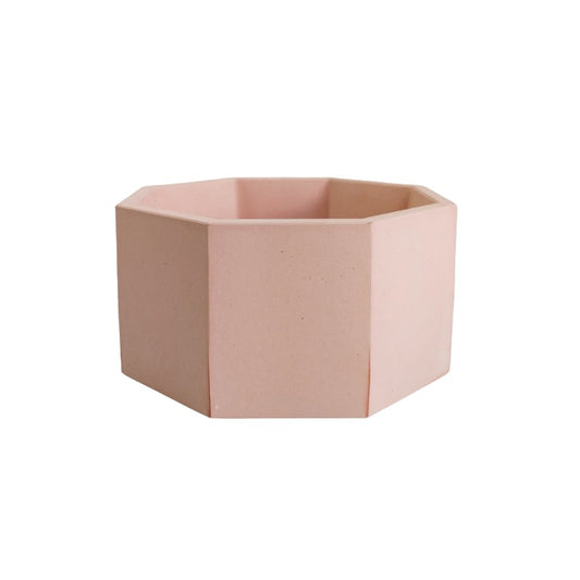 Matera Terrario Hexagonal de Cemento 8.5x18 cm Palo de Rosa