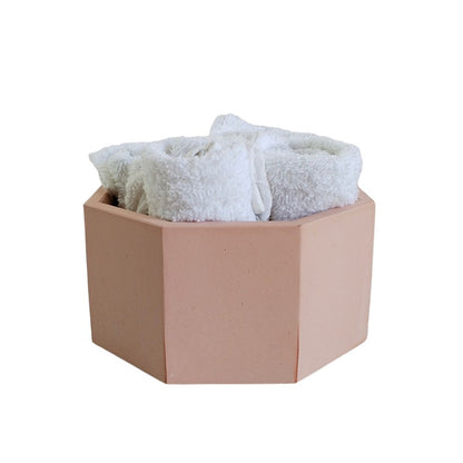 Matera Terrario Hexagonal de Cemento 8.5x18 cm Palo de Rosa