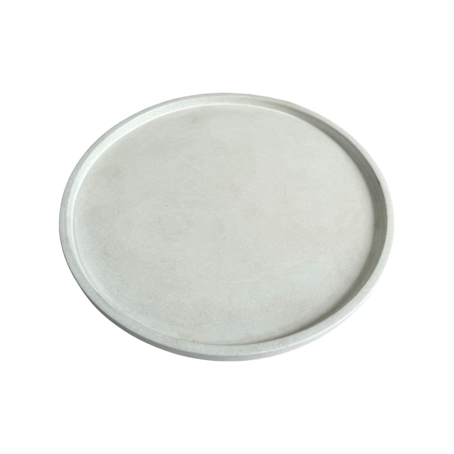 Plato Deco de cemento 30cm Blanco