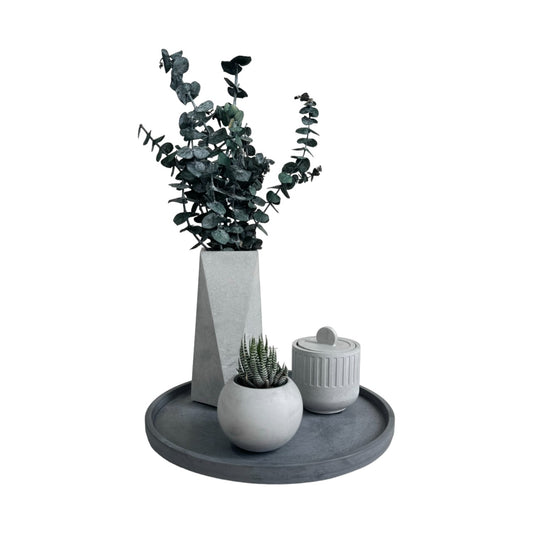 Setx4 Florero Alice de cemento  Gris/Oscuro