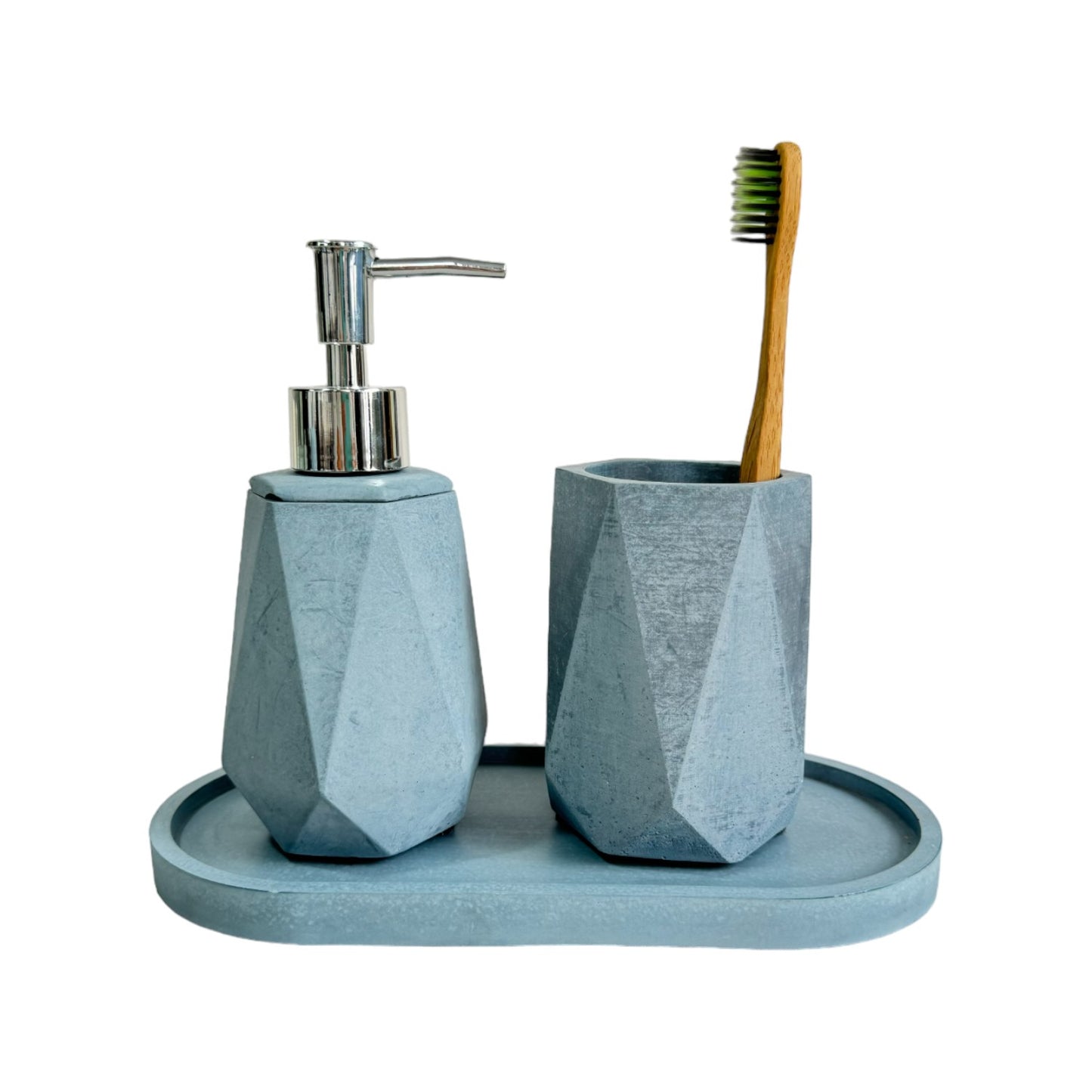 Set X3 Dispensador Baño Coral en cemento Petróleo