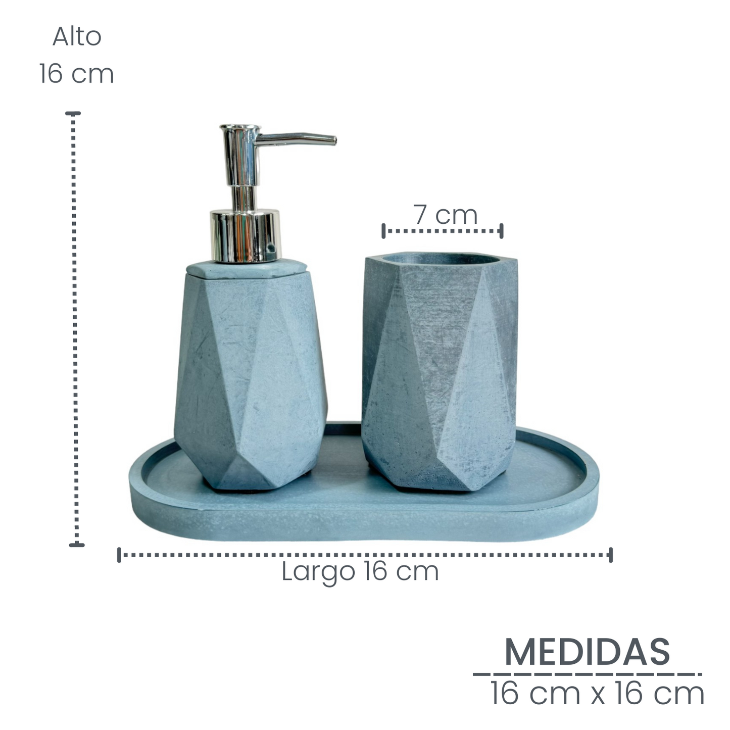 Set X3 Dispensador Baño Coral en cemento Petróleo