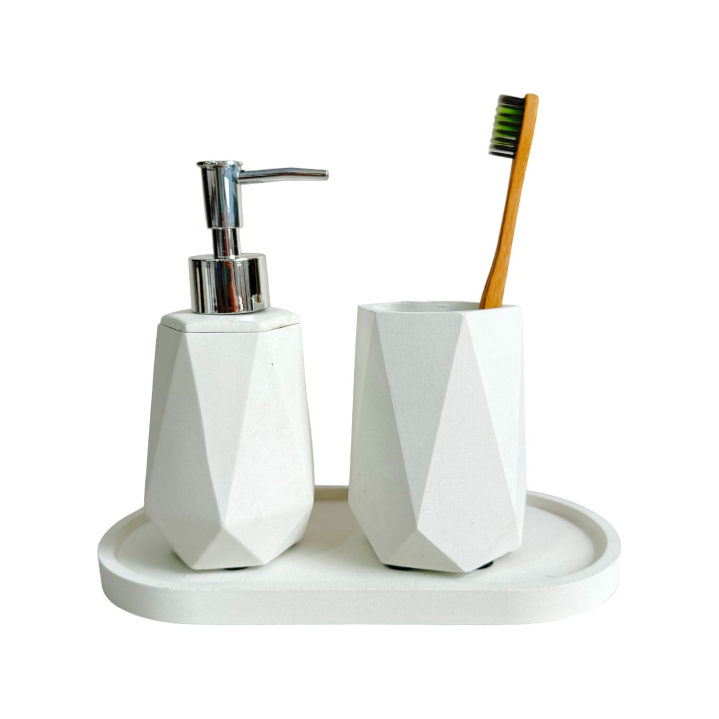 Set X3 Dispensador Baño Coral en cemento Blanco